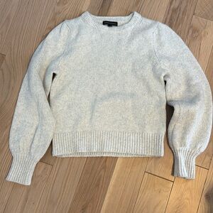 Banana Republic light grey puff sleeve sweater, S
